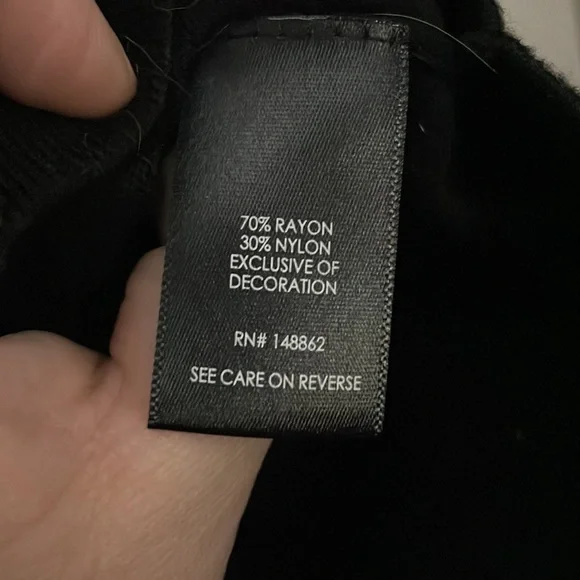 Black Short Sleeve Blouse with Lace Criss-Cross Insert - Picture 4 of 7